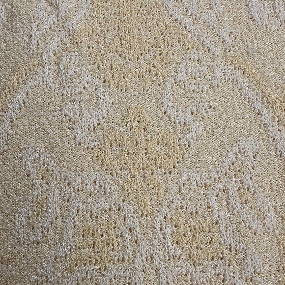 French Rags Buttercream Yellow Asian Inspired Pointelle Sweater Twinset Size M - Picture 12 of 16